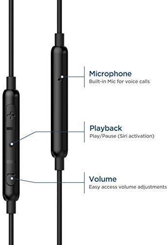 Thore Wired Earbuds for iPhone XR, XS MAX, iPhone 11, 12, 13, 14 Pro MAX with Mic - Apple Certified MFi Lightning Headphones with Remote Microphone + Volume Control (V100)