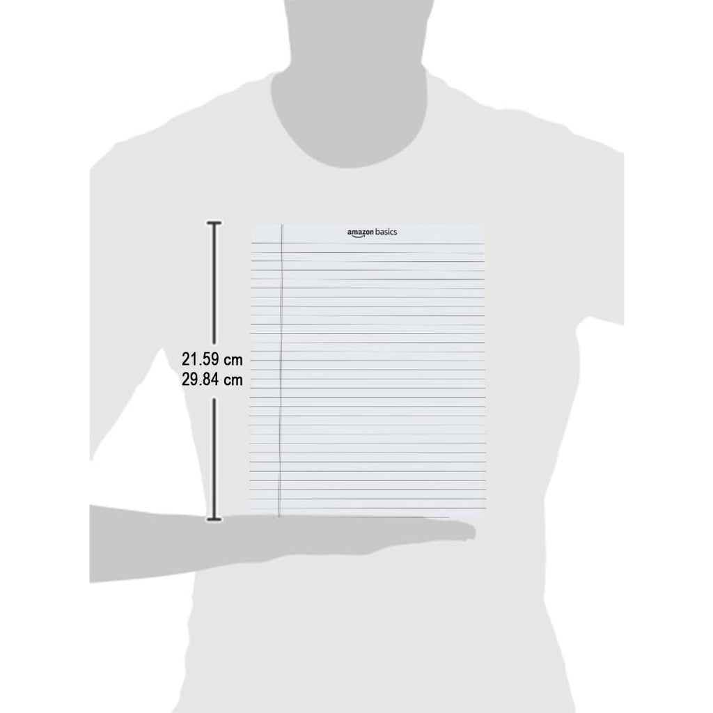 Amazon Basics Narrow Ruled Writing Pads, Perforated, 5" x 8", Multicolor, 6-Pack of 50 Sheets