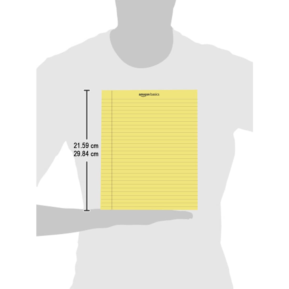 Amazon Basics Narrow Ruled Writing Pads, Perforated, 5" x 8", Multicolor, 6-Pack of 50 Sheets