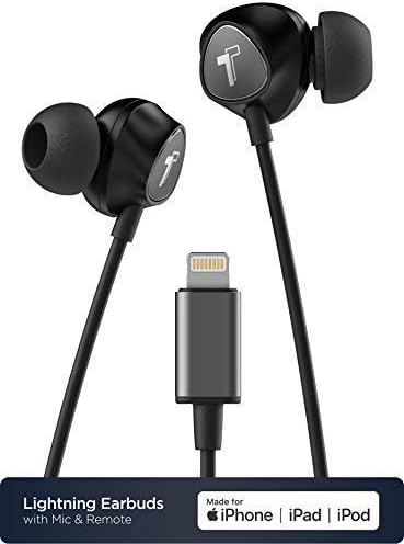 Thore Wired Earbuds for iPhone XR, XS MAX, iPhone 11, 12, 13, 14 Pro MAX with Mic - Apple Certified MFi Lightning Headphones with Remote Microphone + Volume Control (V100)