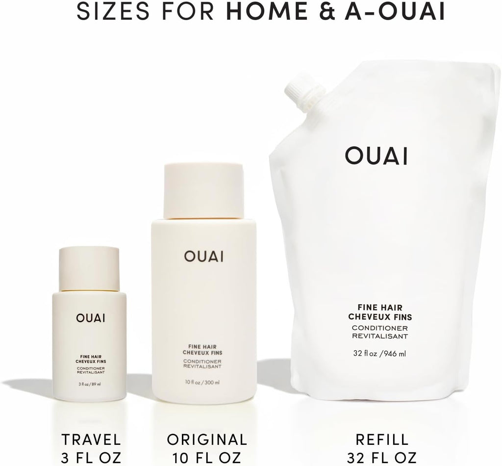 OUAI Fine Hair Conditioner - Volumizing Conditioner for Fine Hair Made with Keratin, Biotin and Chia Seed Oil - Adds Softness, Bounce and Volume - Free from Parabens, Sulfates, and Phthalates (10 Oz)