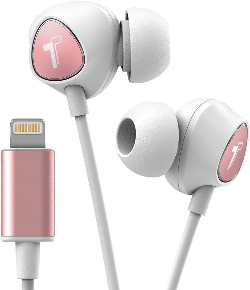 Thore Wired Earbuds for iPhone XR, XS MAX, iPhone 11, 12, 13, 14 Pro MAX with Mic - Apple Certified MFi Lightning Headphones with Remote Microphone + Volume Control (V100)