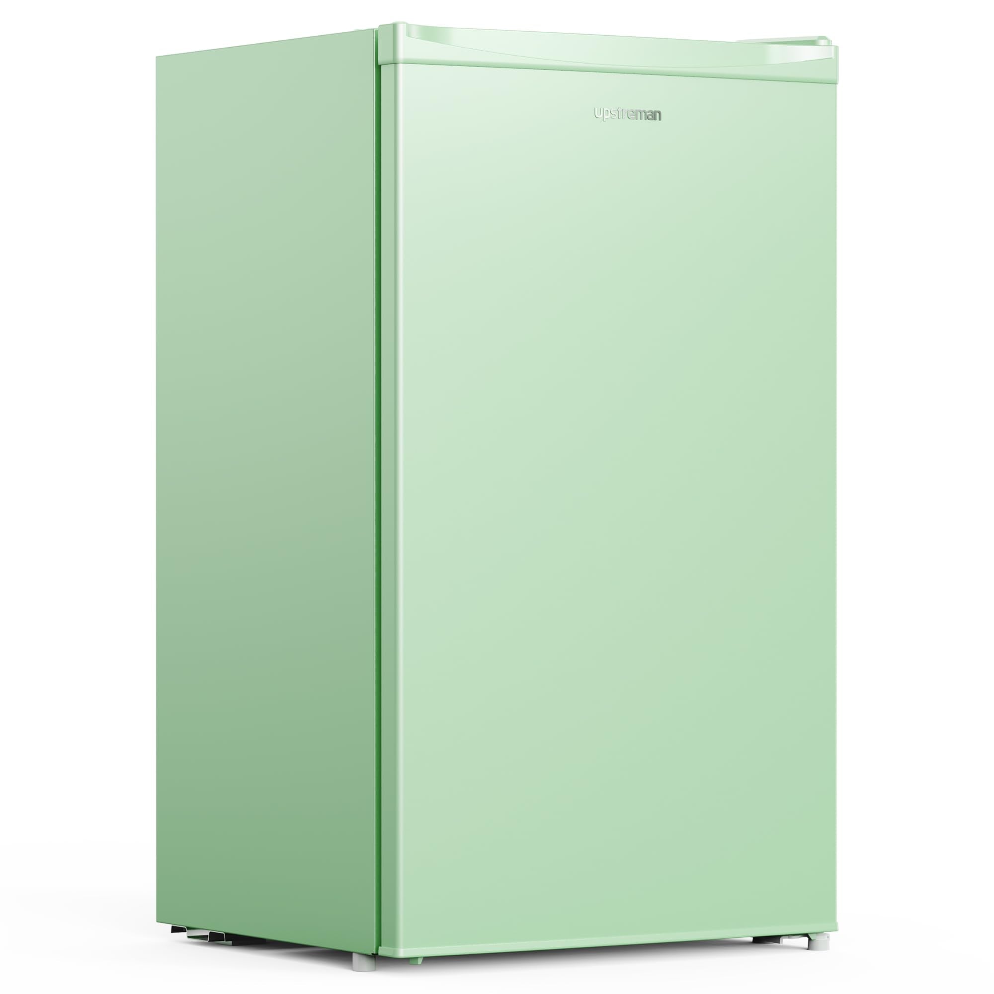 Upstreman 3.2 Cu.Ft Mini Fridge with Freezer, Quiet Efficient Small Fridge, Compact Refrigerator with Adjustable Thermostat, for Dorm, Bedroom, Office, Black-BR321
