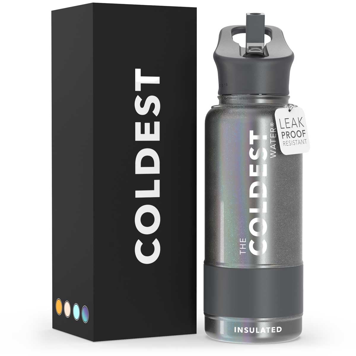 Coldest Insulated Water Bottle with Straw Lid - Stainless Steel Metal Insulated Bottle for Men & Women (Oceanic Green, 32 oz)
