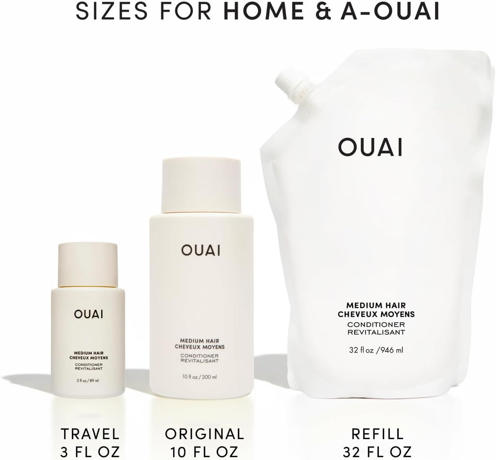 OUAI Fine Hair Conditioner - Volumizing Conditioner for Fine Hair Made with Keratin, Biotin and Chia Seed Oil - Adds Softness, Bounce and Volume - Free from Parabens, Sulfates, and Phthalates (10 Oz)