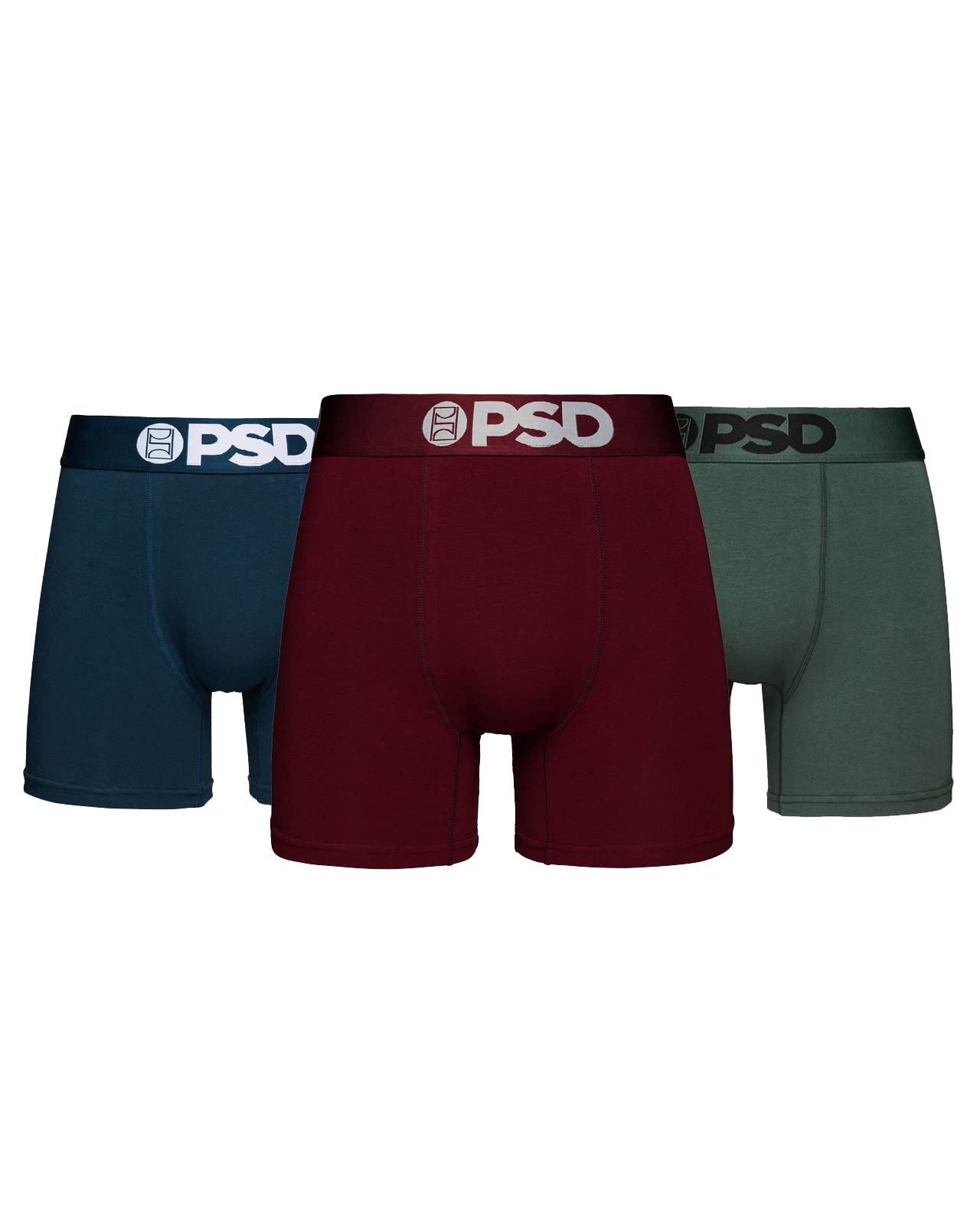 PSD Underwear Mens Boxer Briefs - 3 & 6 Pack, Mid & Standard Length, Soft & Breathable Boxer Briefs for Men