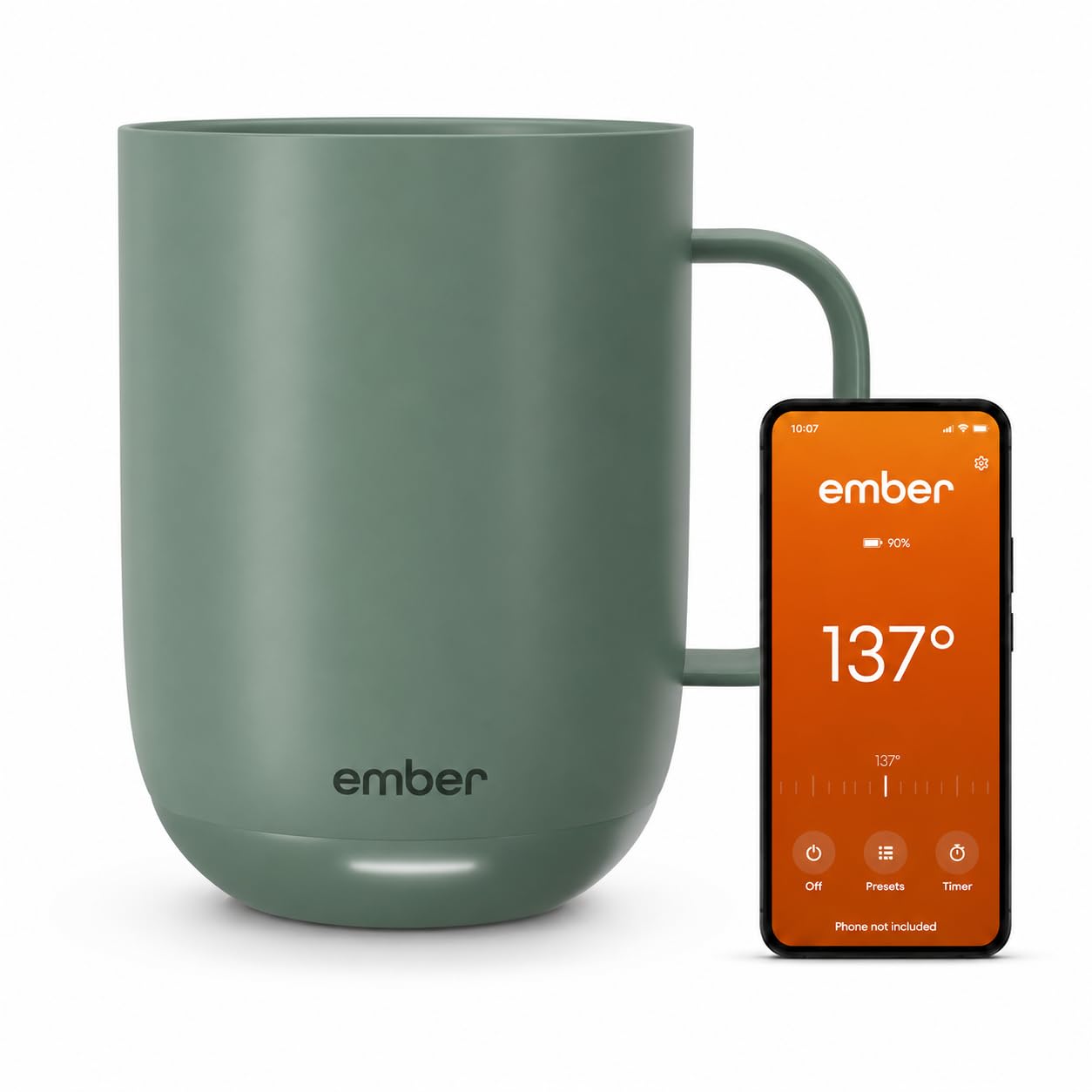 Ember Temperature Control Smart Mug 2, 14 Oz, App-Controlled Heated Coffee Mug with 80 Min Battery Life and Improved Design, White