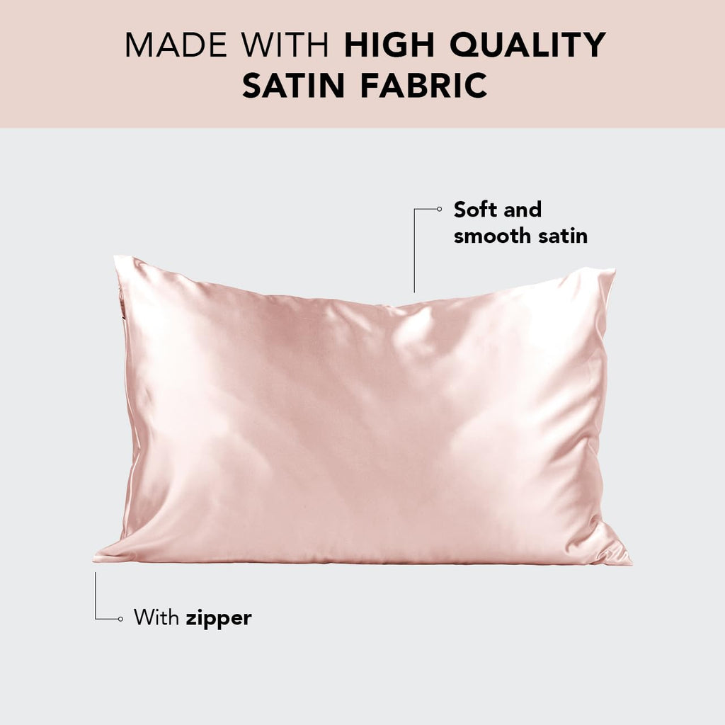Kitsch Satin Pillowcase with Zipper - Standard Size, Leopard | Softer Than Silk Pillow Cases, Smooth Cooling Satin Pillow Case for Hair and Skin, Wrinkle-Free, Machine Washable