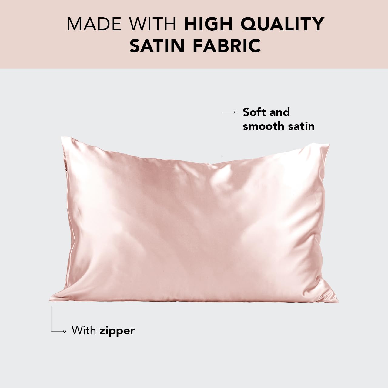 Kitsch Satin Pillowcase with Zipper - Standard Size, Leopard | Softer Than Silk Pillow Cases, Smooth Cooling Satin Pillow Case for Hair and Skin, Wrinkle-Free, Machine Washable