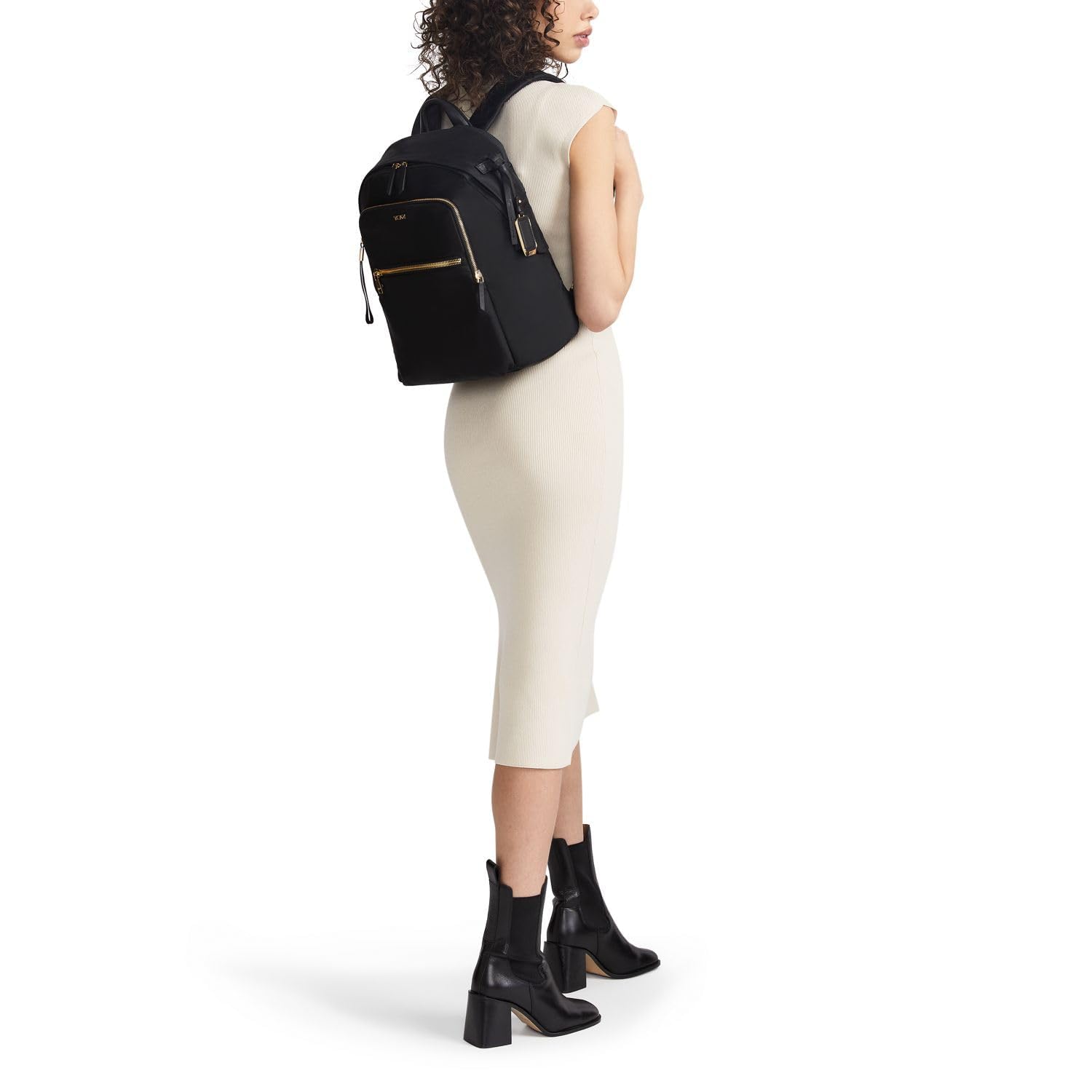 TUMI - Voyageur Halsey Backpack - Travel Backpack - For Business, Fashion, Commute - Holds Up to 14" Screens - Black & Gold