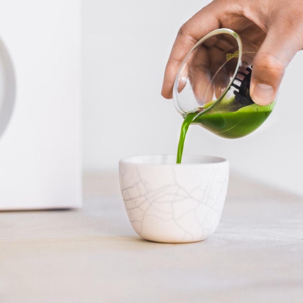 Matcha Maker Starter Kit, an Innovative At-home Matcha Machine that Produces Freshly Ground Matcha from Organic Shade-grown Japanese Tea Leaves (White)