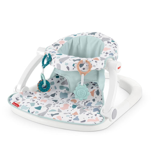Fisher-Price Portable Baby Chair Sit-Me-Up Floor Seat with Developmental Toys & Machine Washable Seat Pad, Rainbow Showers