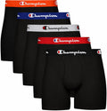 Champion Men's Everyday Cotton Stretch 5 Pack Boxer Briefs, Total Support Pouch, Moisture-Wicking, No Ride-up Fit