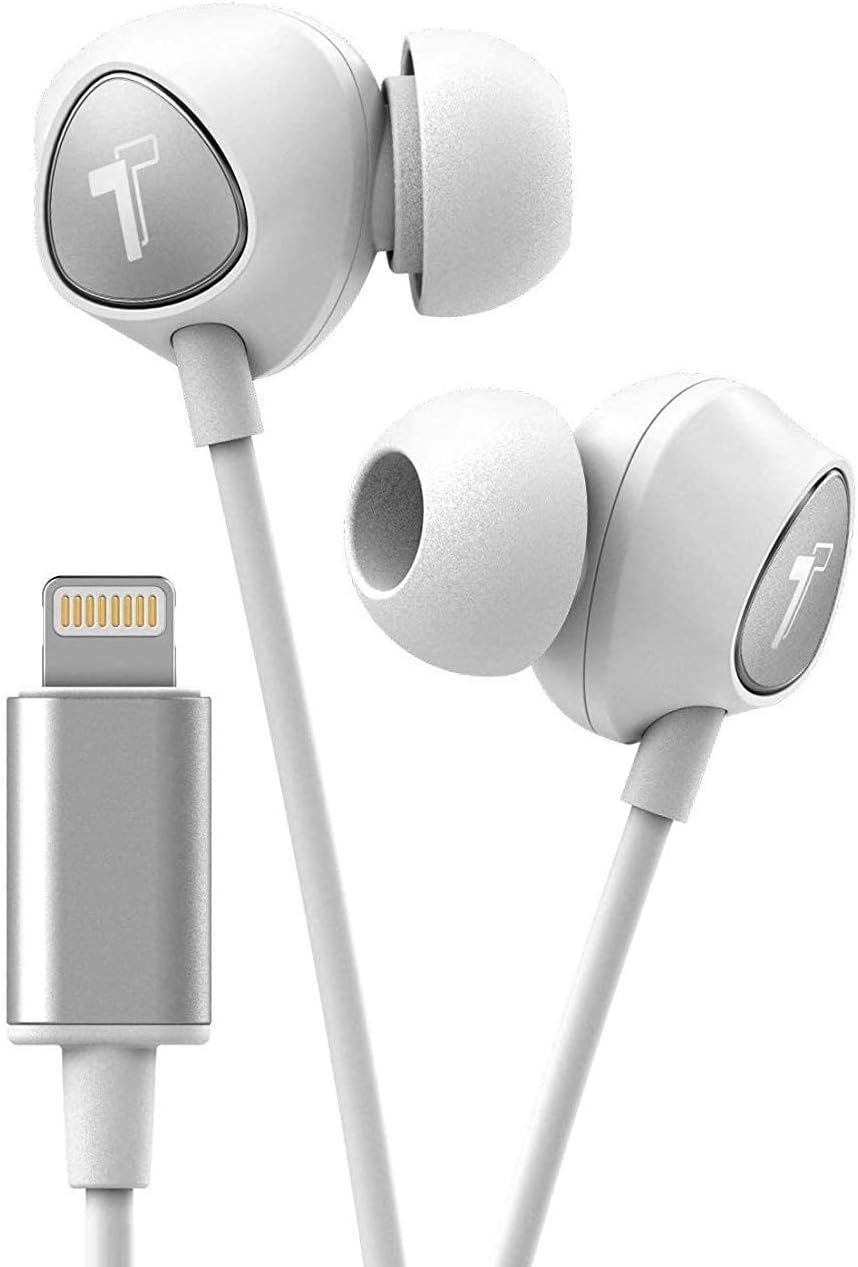 Thore Wired Earbuds for iPhone XR, XS MAX, iPhone 11, 12, 13, 14 Pro MAX with Mic - Apple Certified MFi Lightning Headphones with Remote Microphone + Volume Control (V100)