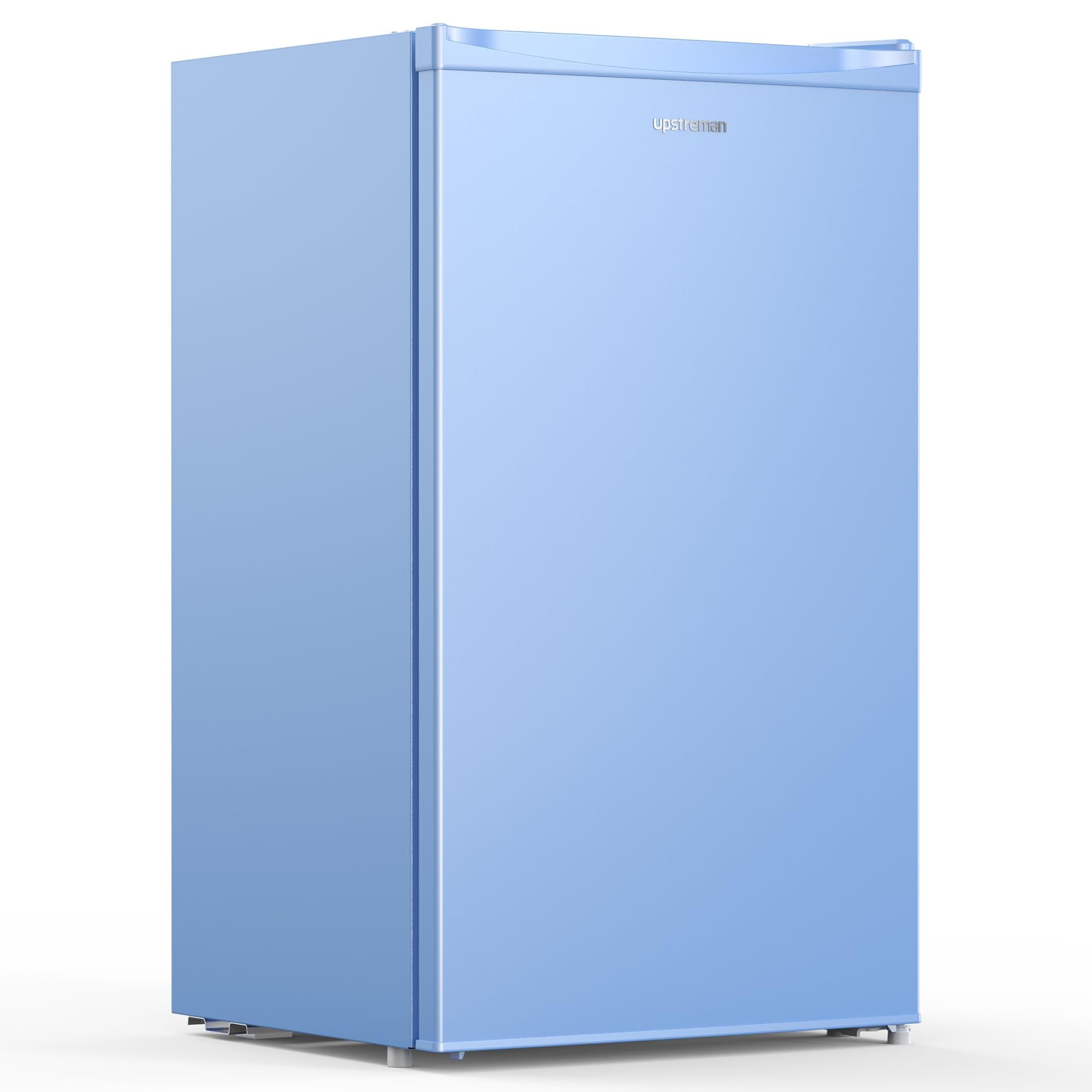 Upstreman 3.2 Cu.Ft Mini Fridge with Freezer, Quiet Efficient Small Fridge, Compact Refrigerator with Adjustable Thermostat, for Dorm, Bedroom, Office, Black-BR321