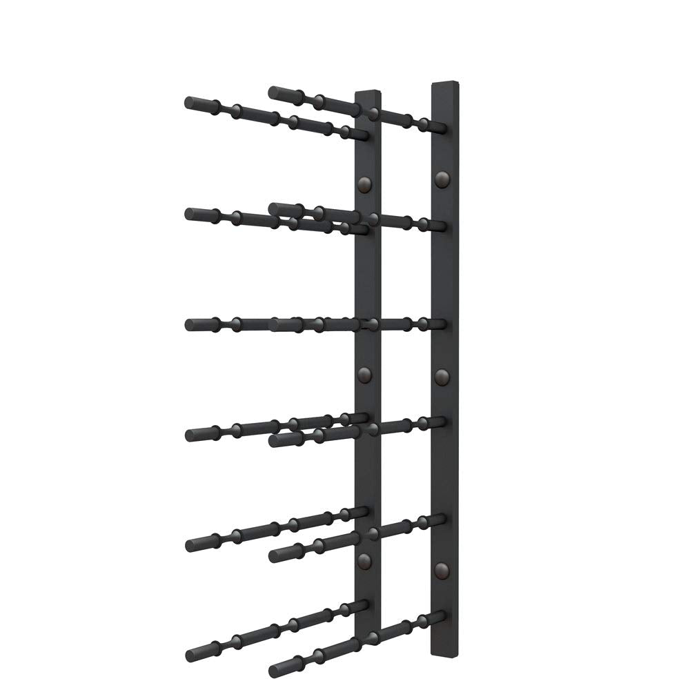 Ultra Wine Racks Wall Mounted Label-Out Wine Racks (4 Foot 2 Deep, Matte Black, 24 Wine Bottles) - Modern Metal Wine Storage, Modular Design for Home Bar, Kitchen, Dining Rooms, & Wine Cellars