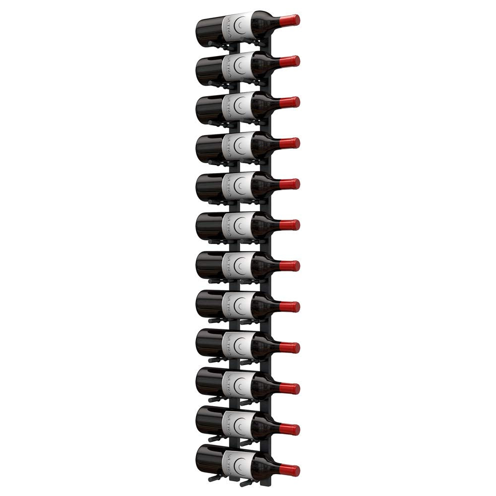 Ultra Wine Racks Wall Mounted Label-Out Wine Racks (4 Foot 2 Deep, Matte Black, 24 Wine Bottles) - Modern Metal Wine Storage, Modular Design for Home Bar, Kitchen, Dining Rooms, & Wine Cellars
