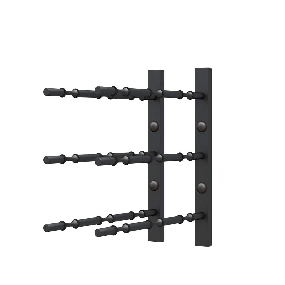 Ultra Wine Racks Wall Mounted Label-Out Wine Racks (4 Foot 2 Deep, Matte Black, 24 Wine Bottles) - Modern Metal Wine Storage, Modular Design for Home Bar, Kitchen, Dining Rooms, & Wine Cellars