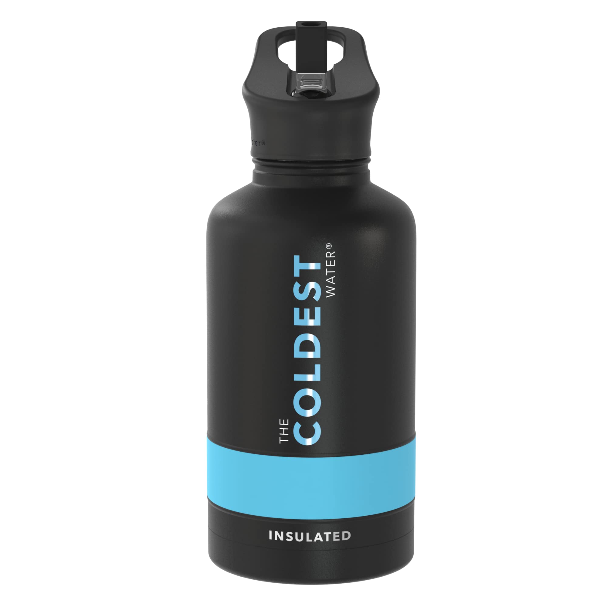Coldest Insulated Water Bottle with Straw Lid - Stainless Steel Metal Insulated Bottle for Men & Women (Oceanic Green, 32 oz)