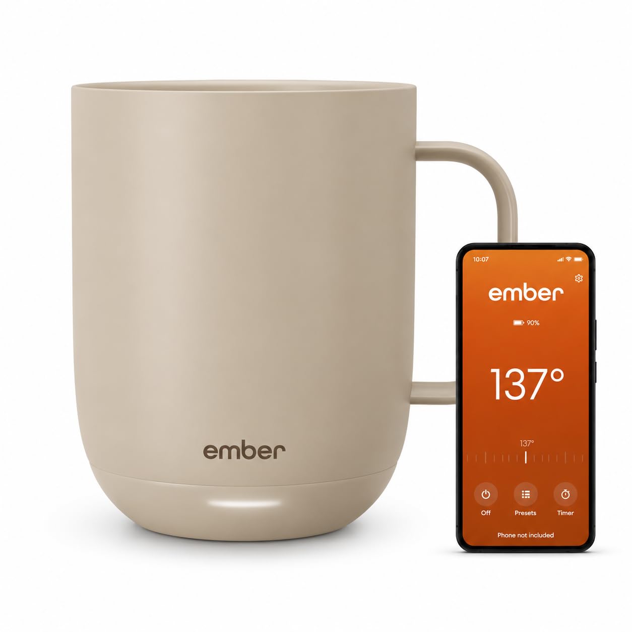 Ember Temperature Control Smart Mug 2, 14 Oz, App-Controlled Heated Coffee Mug with 80 Min Battery Life and Improved Design, White