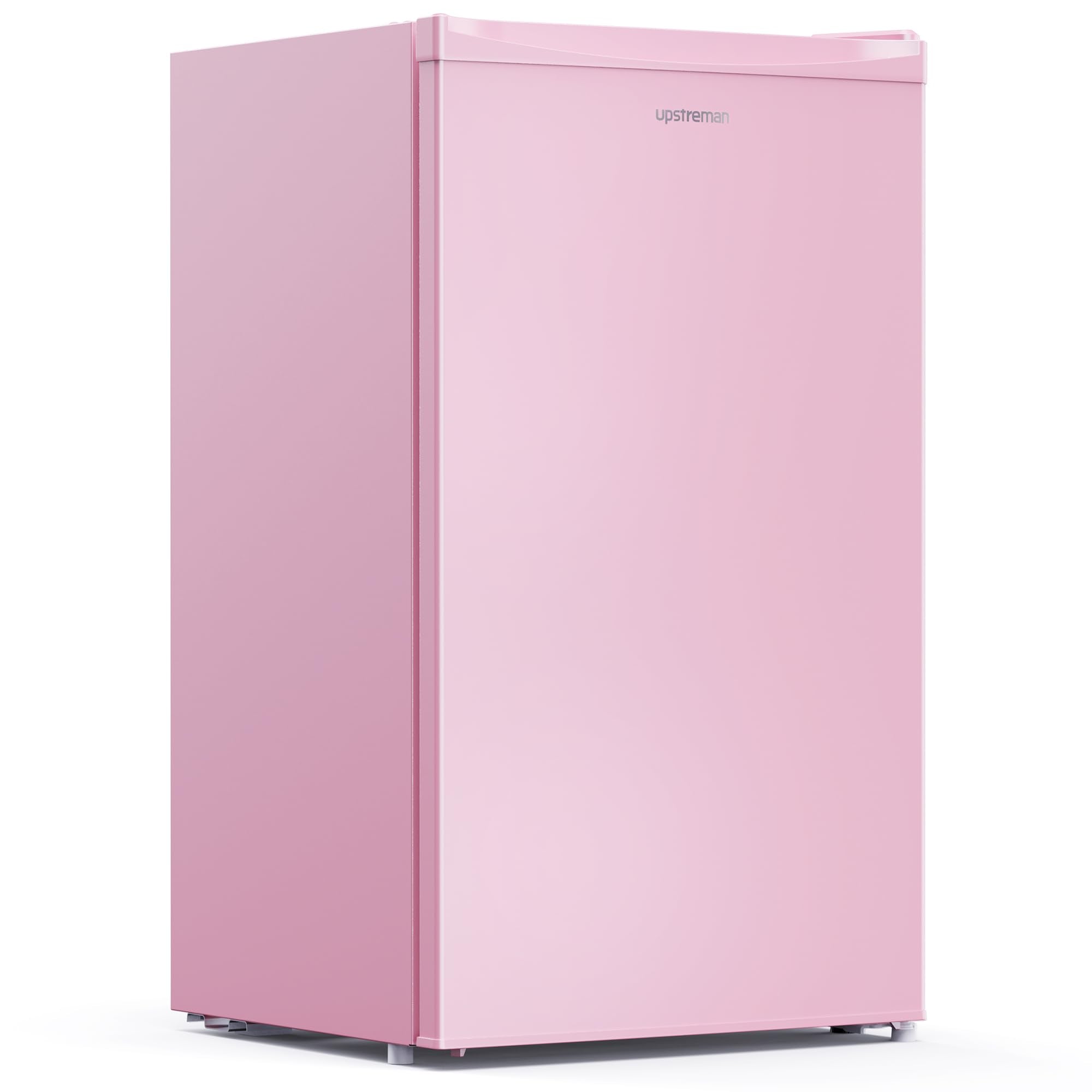 Upstreman 3.2 Cu.Ft Mini Fridge with Freezer, Quiet Efficient Small Fridge, Compact Refrigerator with Adjustable Thermostat, for Dorm, Bedroom, Office, Black-BR321