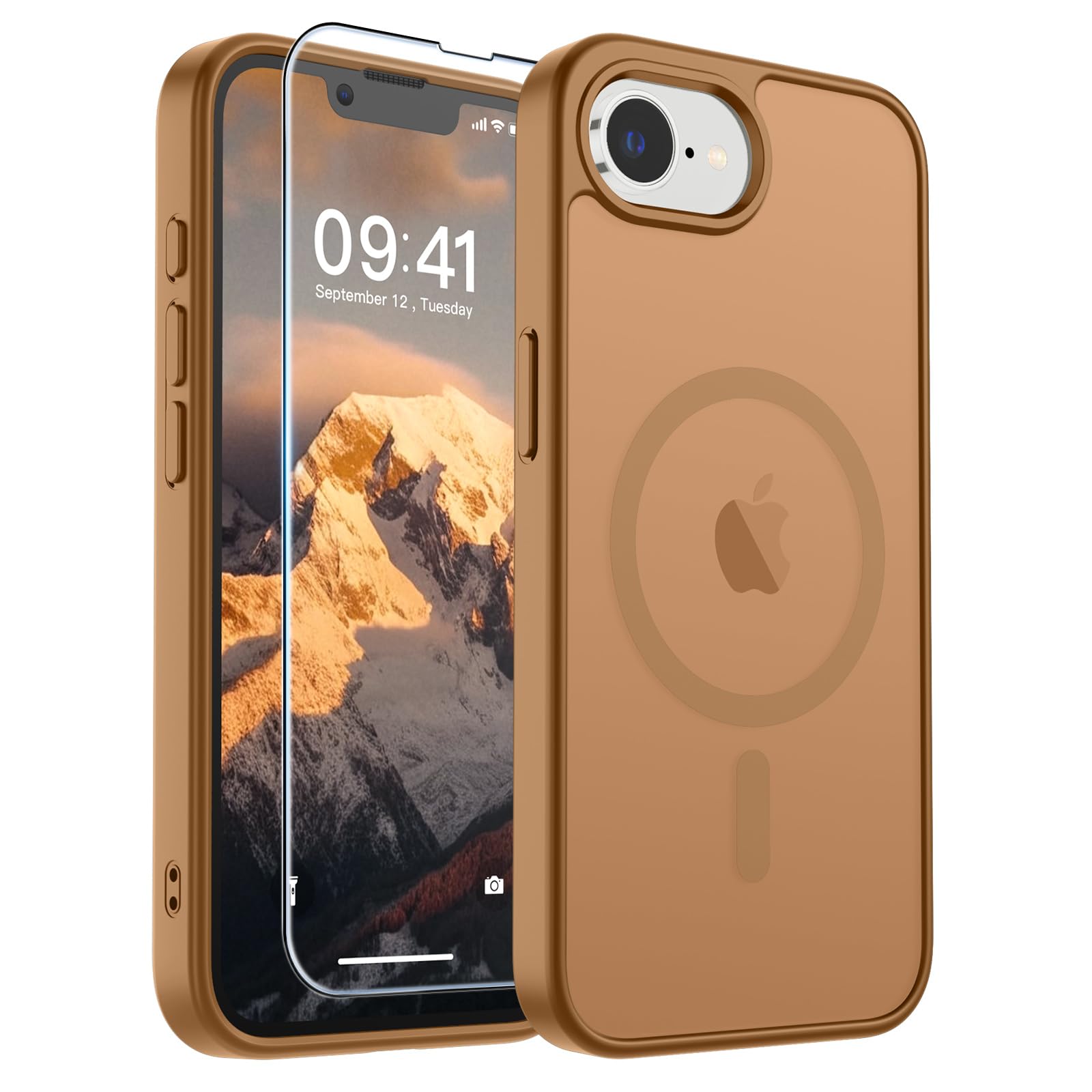 SUPFINE Magnetic for iPhone 17 Pro Max Case with Screen Protector (Compatible with MagSafe)(Military Grade Drop Protection) Translucent Matte Phone Cover,Dark Blue