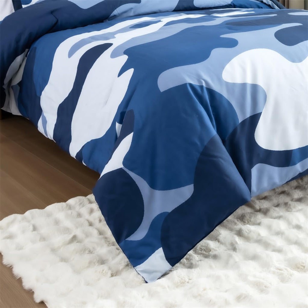 Holawakaka Twin Size Camouflage Bedding Comforter Set with Sheets, Boys Girls Men Camo Bed in A Bag 5 Pieces,Kids Teens Dorm Bed Sets Neutral Farmhouse Lodge Cabin Army Bedspread (Red, Twin)