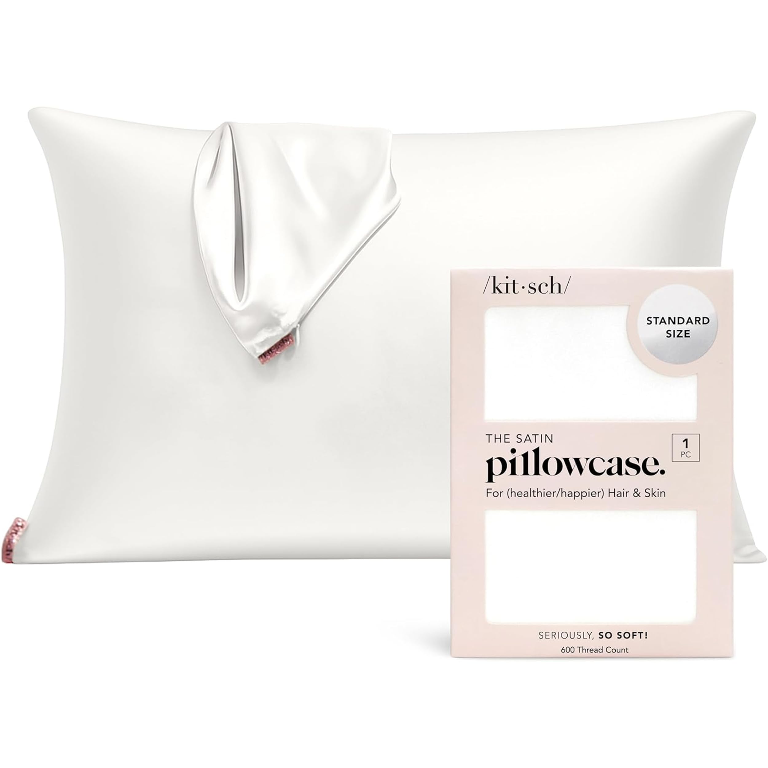 Kitsch Satin Pillowcase with Zipper - Standard Size, Leopard | Softer Than Silk Pillow Cases, Smooth Cooling Satin Pillow Case for Hair and Skin, Wrinkle-Free, Machine Washable