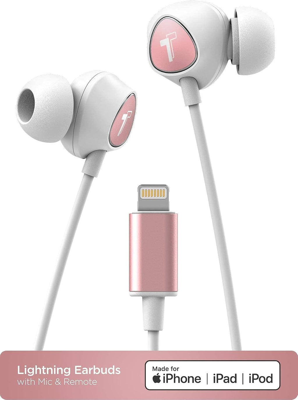 Thore Wired Earbuds for iPhone XR, XS MAX, iPhone 11, 12, 13, 14 Pro MAX with Mic - Apple Certified MFi Lightning Headphones with Remote Microphone + Volume Control (V100)