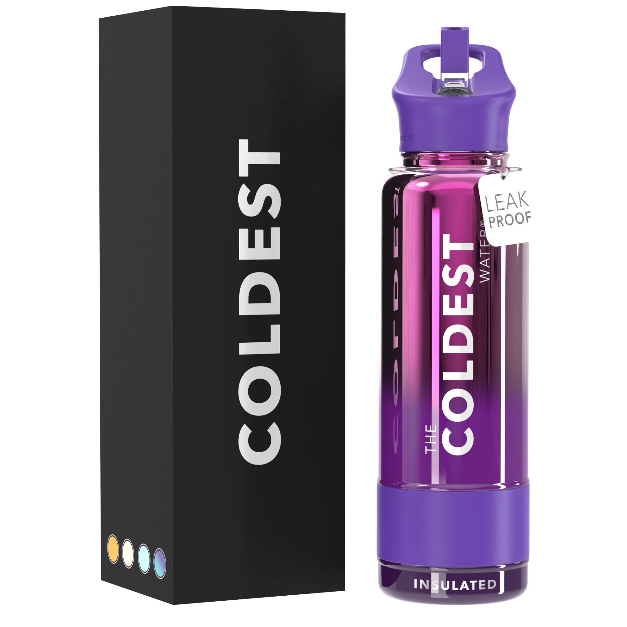 Coldest Insulated Water Bottle with Straw Lid - Stainless Steel Metal Insulated Bottle for Men & Women (Oceanic Green, 32 oz)
