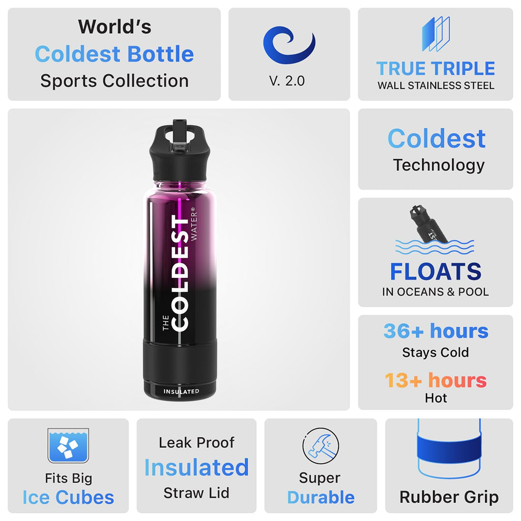 Coldest Insulated Water Bottle with Straw Lid - Stainless Steel Metal Insulated Bottle for Men & Women (Oceanic Green, 32 oz)