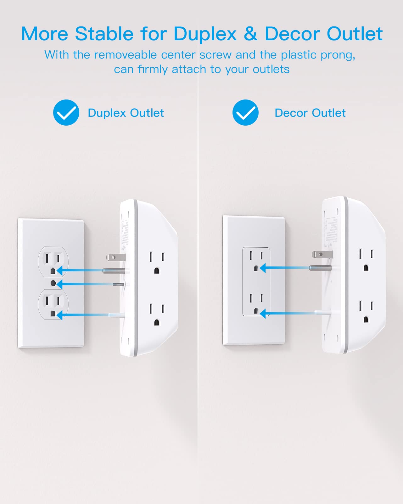 Outlet Extender with Night Light, Multi Plug Wall Outlet, Surge Protector | Multiple Electrical Outlet Splitter Expander, 4 USB Ports (1 USB C) Wall Charger, Plug Extension Adapter for Home, Dorm, RV