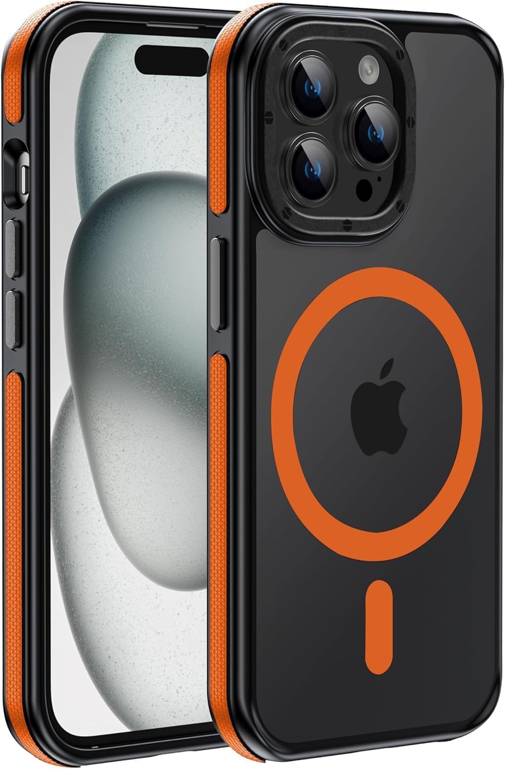 for iPhone 17 Pro Max case with Camera Lens Protector[10Ft Military-Grade Protection] Compatible with fit MagSafe Shockproof Slim Thin Cover case for iPhone 17 Pro Max 6.9 inch, Orange Bumper