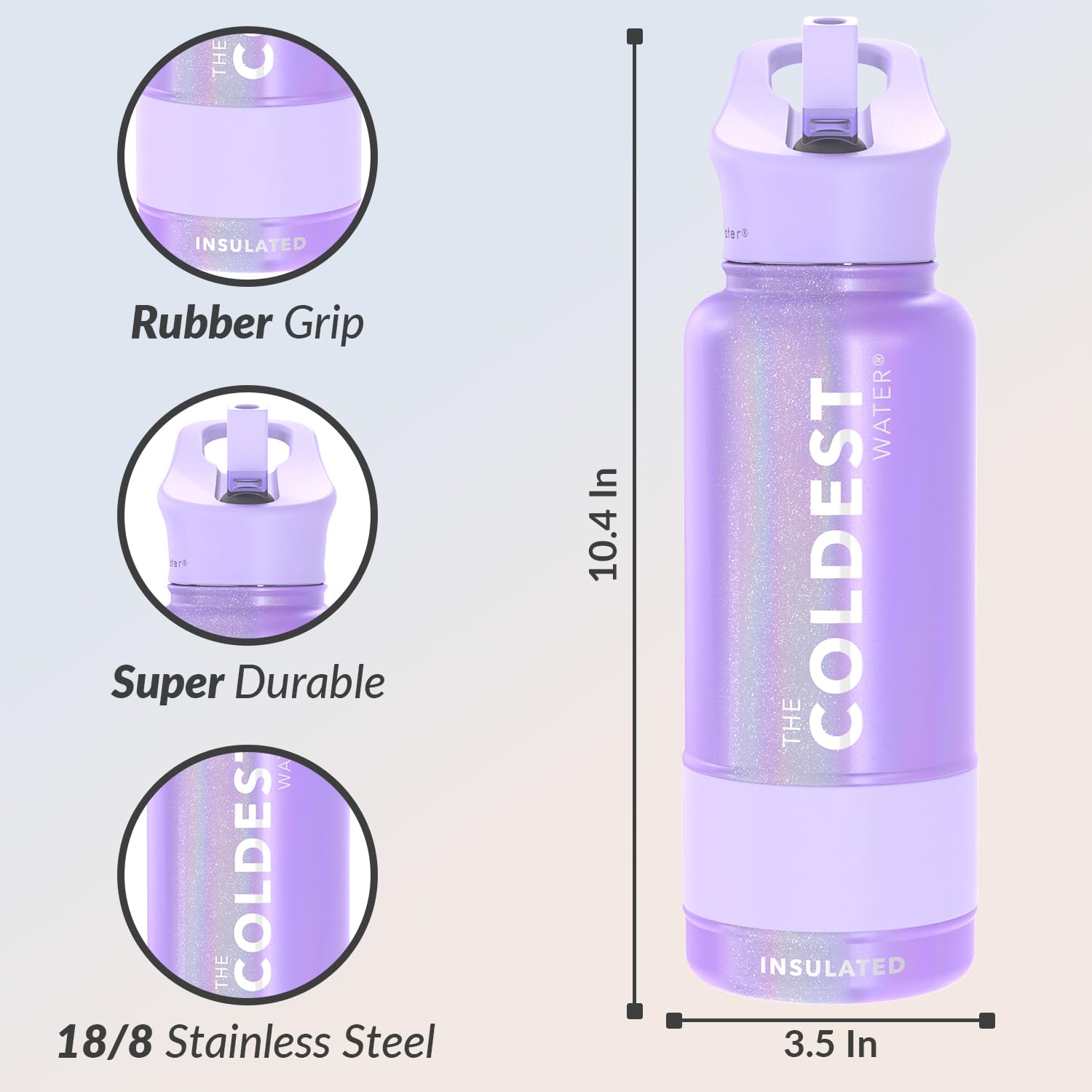 Coldest Insulated Water Bottle with Straw Lid - Stainless Steel Metal Insulated Bottle for Men & Women (Oceanic Green, 32 oz)