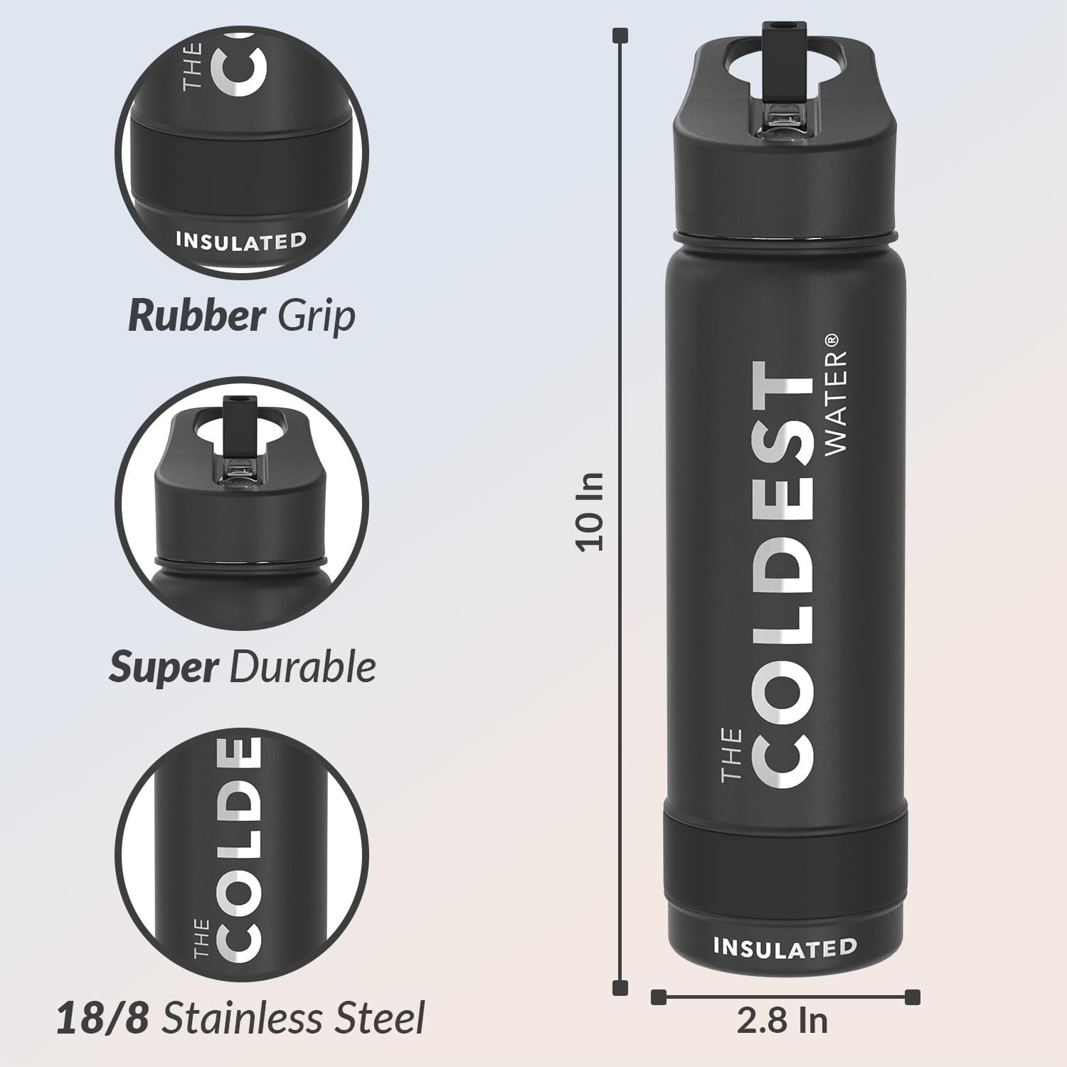Coldest Insulated Water Bottle with Straw Lid - Stainless Steel Metal Insulated Bottle for Men & Women (Oceanic Green, 32 oz)