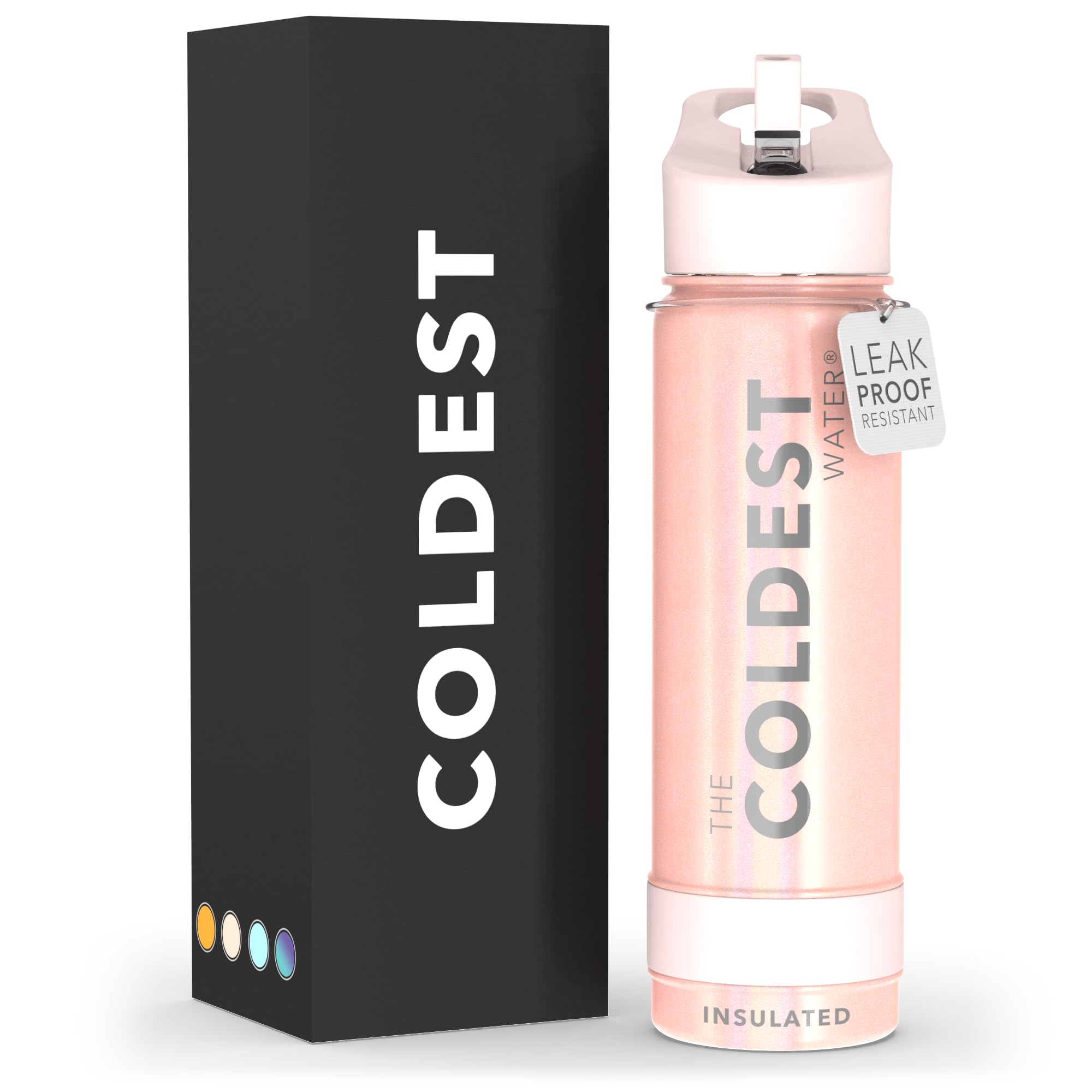 Coldest Insulated Water Bottle with Straw Lid - Stainless Steel Metal Insulated Bottle for Men & Women (Oceanic Green, 32 oz)