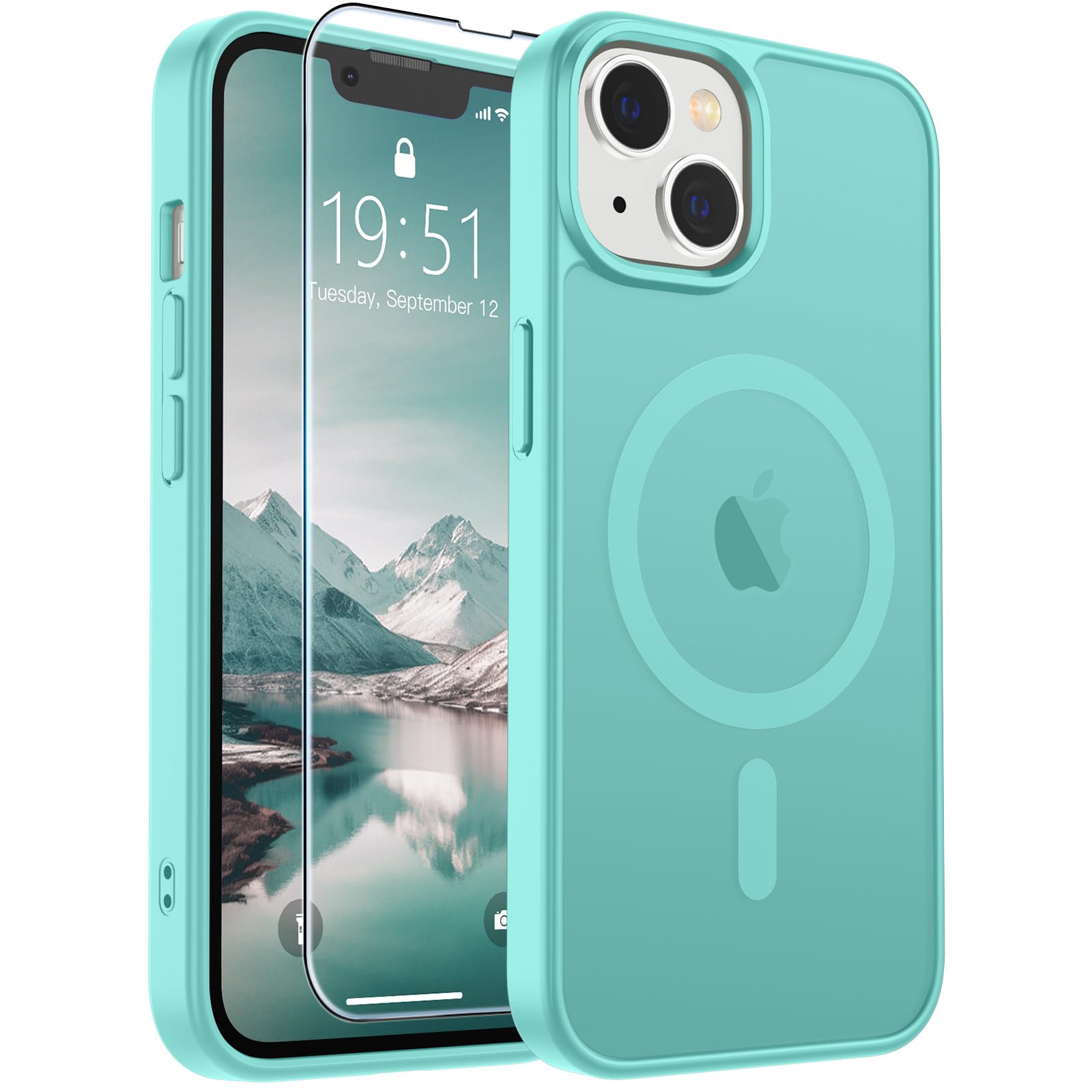 SUPFINE Magnetic for iPhone 17 Pro Max Case with Screen Protector (Compatible with MagSafe)(Military Grade Drop Protection) Translucent Matte Phone Cover,Dark Blue