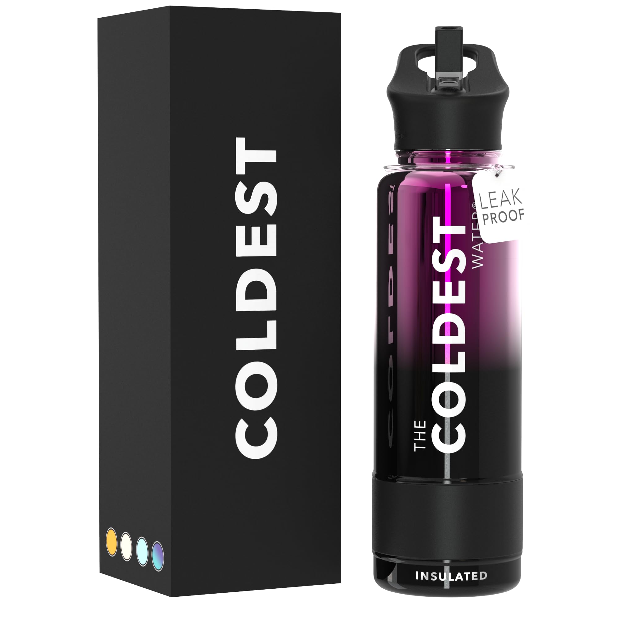 Coldest Insulated Water Bottle with Straw Lid - Stainless Steel Metal Insulated Bottle for Men & Women (Oceanic Green, 32 oz)