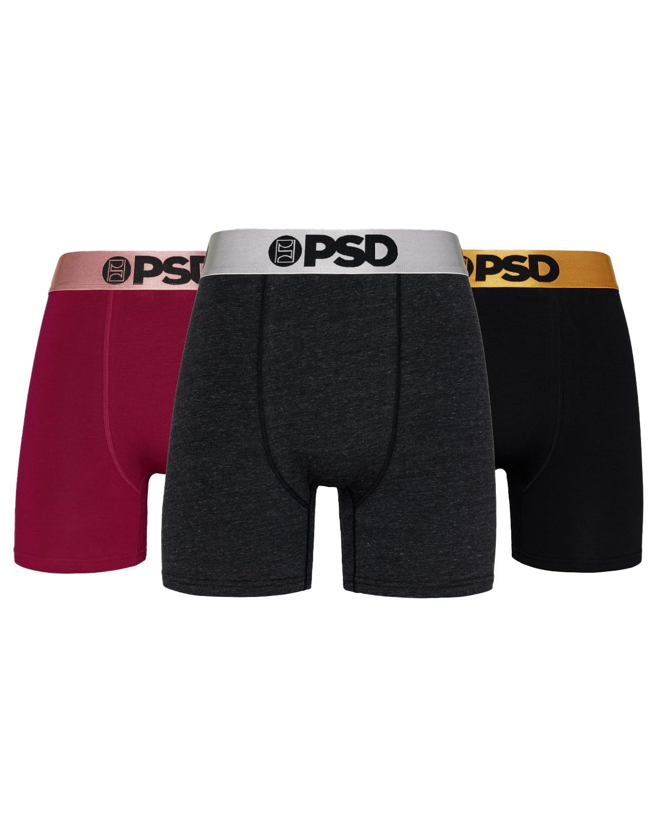 PSD Underwear Mens Boxer Briefs - 3 & 6 Pack, Mid & Standard Length, Soft & Breathable Boxer Briefs for Men