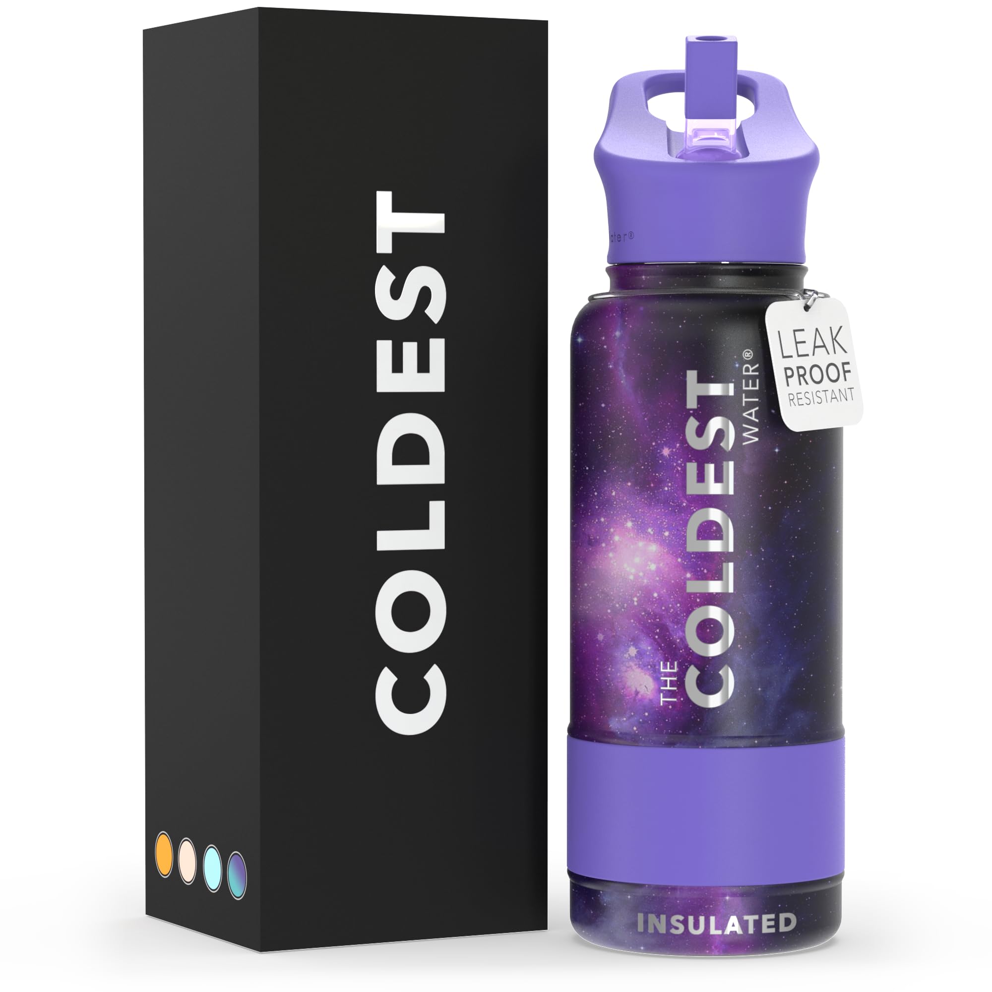 Coldest Insulated Water Bottle with Straw Lid - Stainless Steel Metal Insulated Bottle for Men & Women (Oceanic Green, 32 oz)