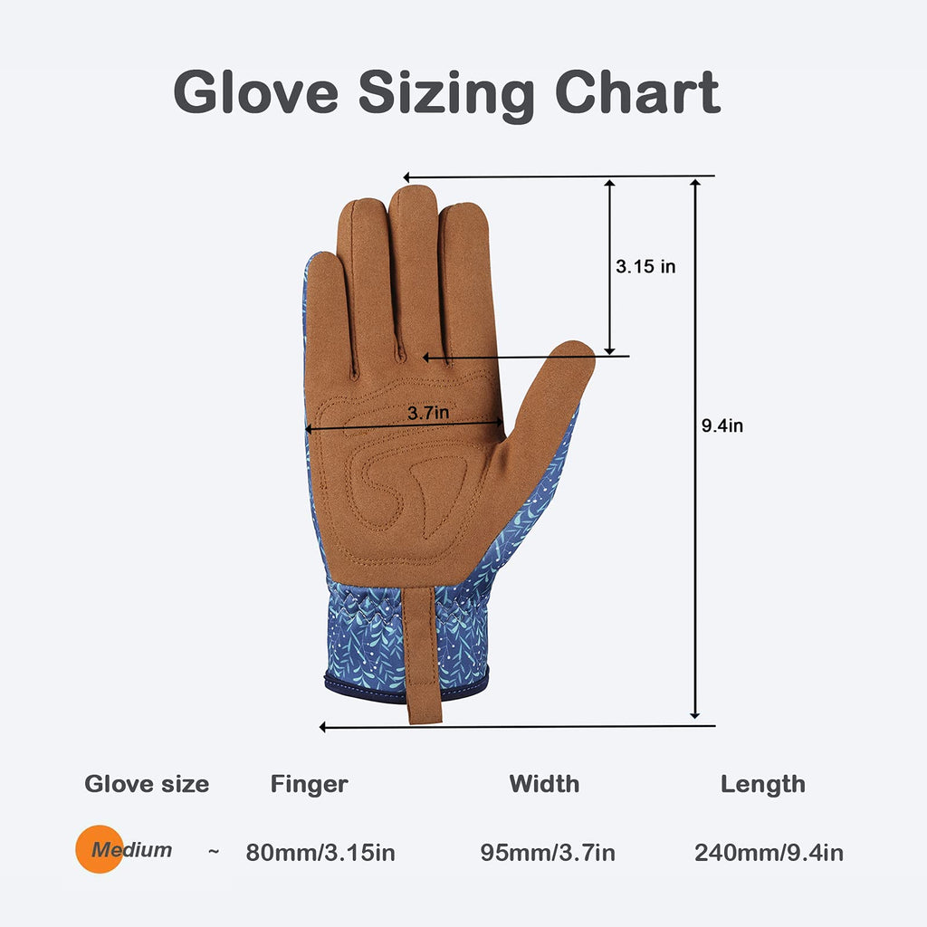 Bamllum Leather Gardening Gloves for Women - Working Gloves for Weeding, Digging, Planting, Raking and Pruning
