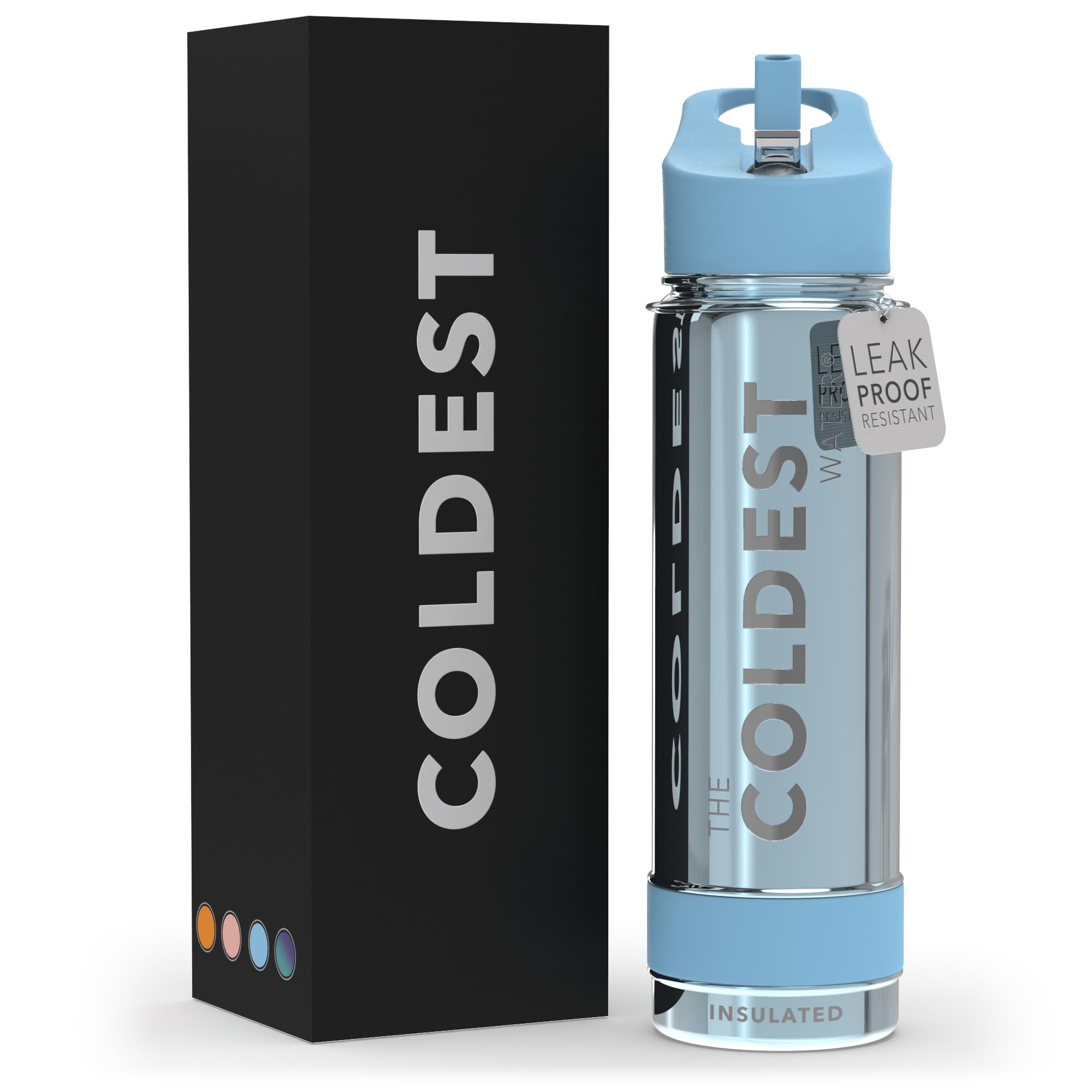 Coldest Insulated Water Bottle with Straw Lid - Stainless Steel Metal Insulated Bottle for Men & Women (Oceanic Green, 32 oz)