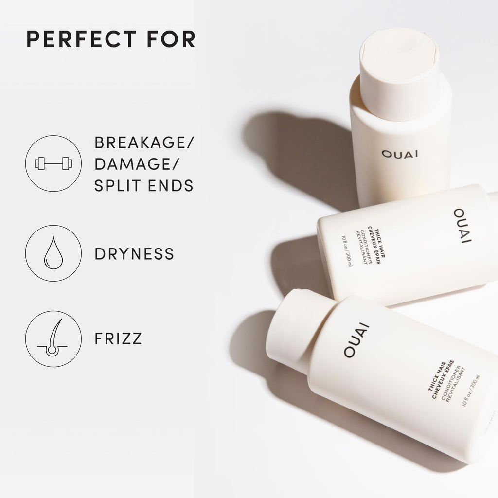 OUAI Fine Hair Conditioner - Volumizing Conditioner for Fine Hair Made with Keratin, Biotin and Chia Seed Oil - Adds Softness, Bounce and Volume - Free from Parabens, Sulfates, and Phthalates (10 Oz)