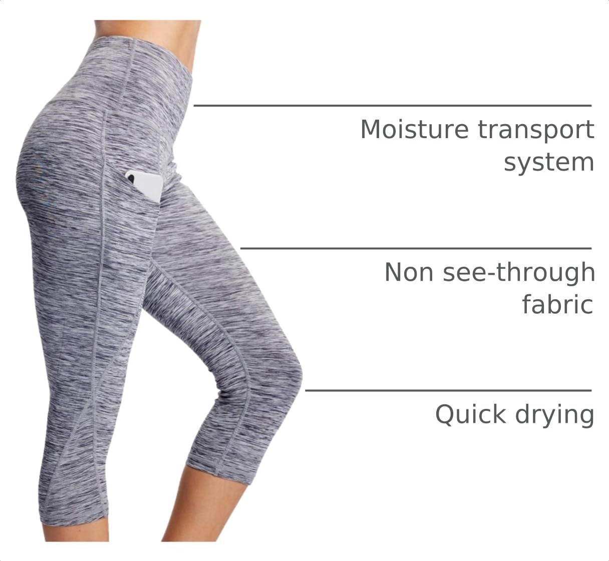 NELEUS Women's Yoga Running Capris Tummy Control High Waist Workout Pants
