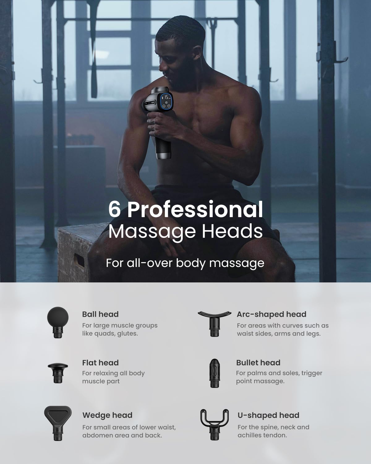 RENPHO Active Thermacool 2 Massage Gun with Heat and Cold, VA Display | Handheld 10mm Deep Tissue Massager for Neck, Back, Muscle Comfort, FSA Eligible Gift for Men, Athletes, Women, HSA