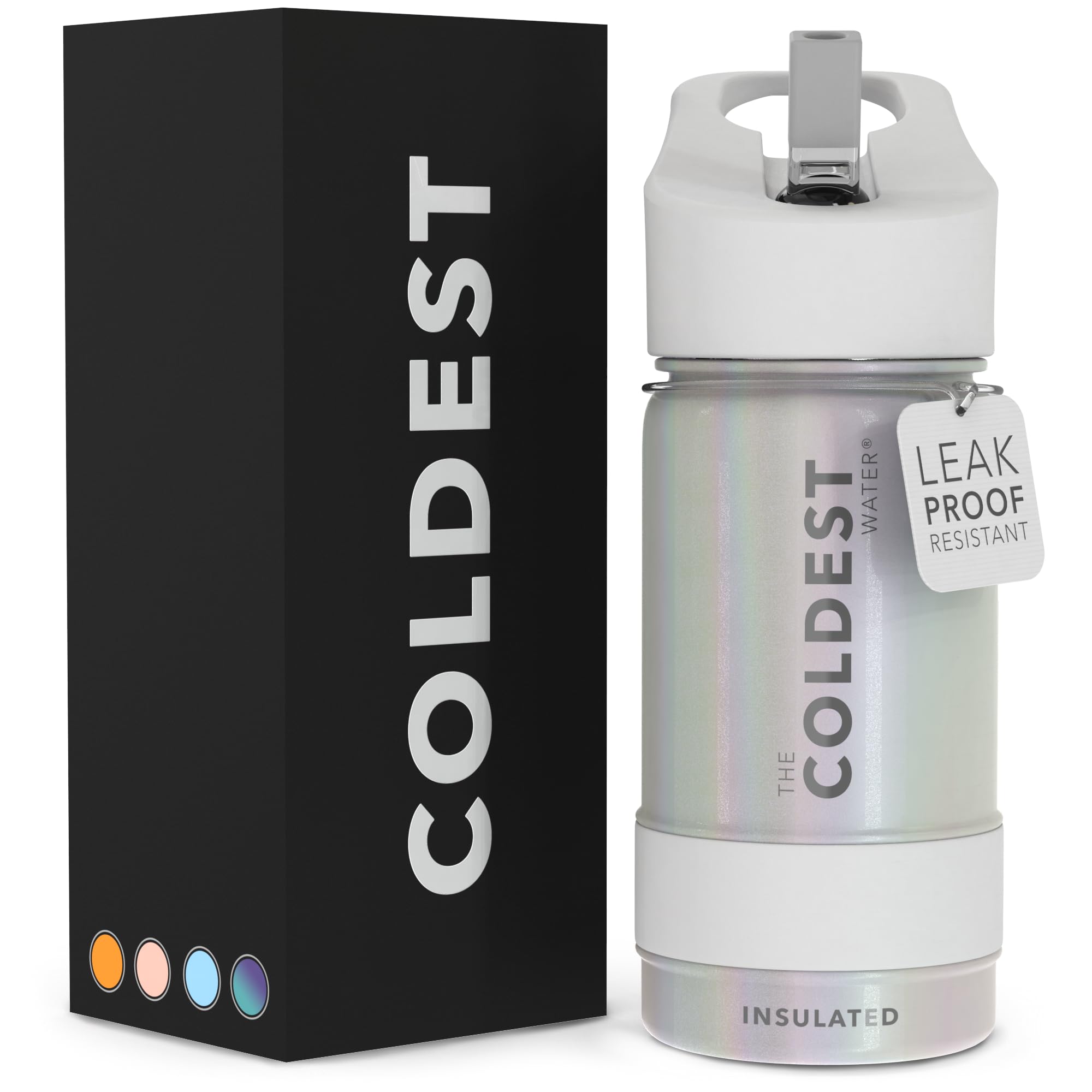 Coldest Insulated Water Bottle with Straw Lid - Stainless Steel Metal Insulated Bottle for Men & Women (Oceanic Green, 32 oz)