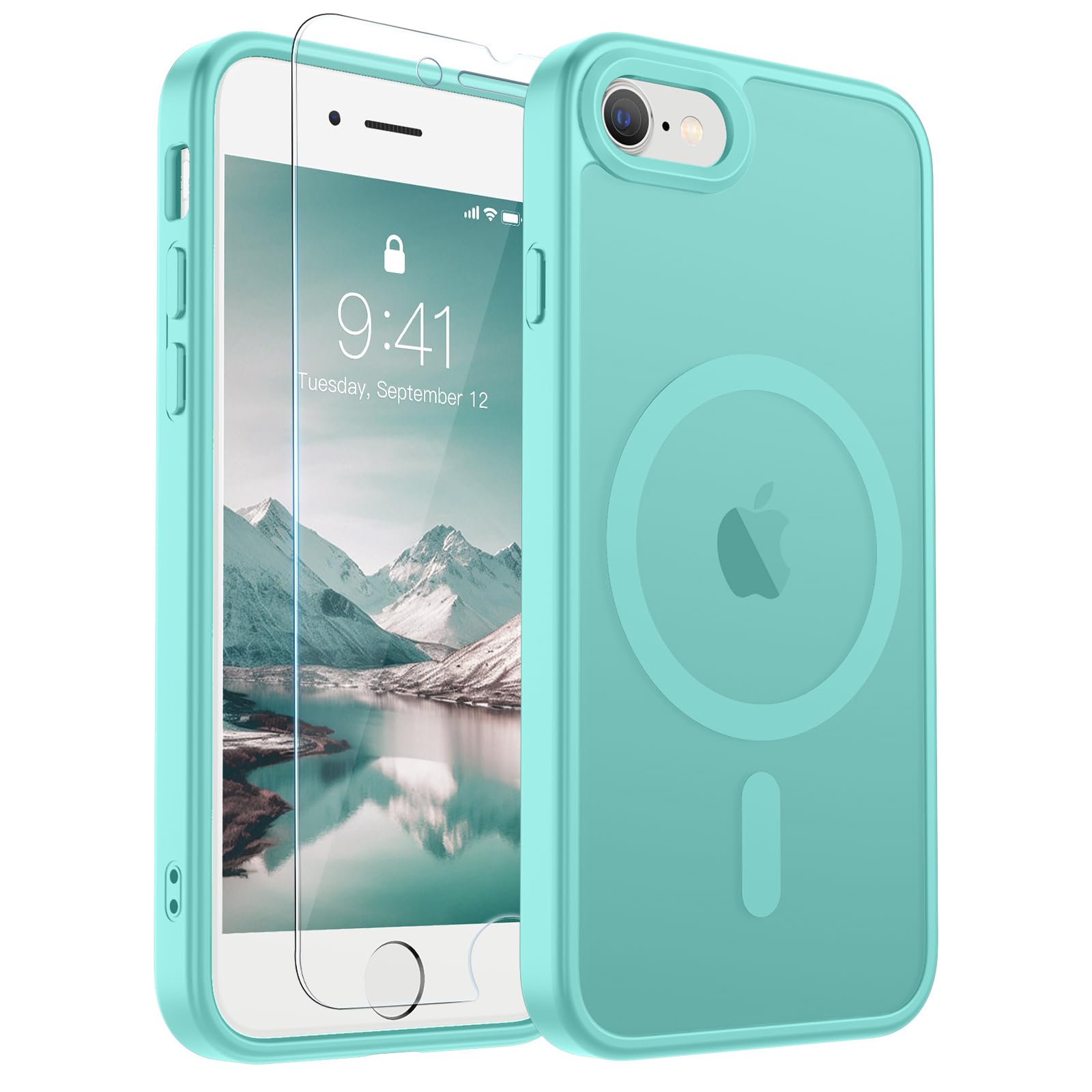 SUPFINE Magnetic for iPhone 17 Pro Max Case with Screen Protector (Compatible with MagSafe)(Military Grade Drop Protection) Translucent Matte Phone Cover,Dark Blue