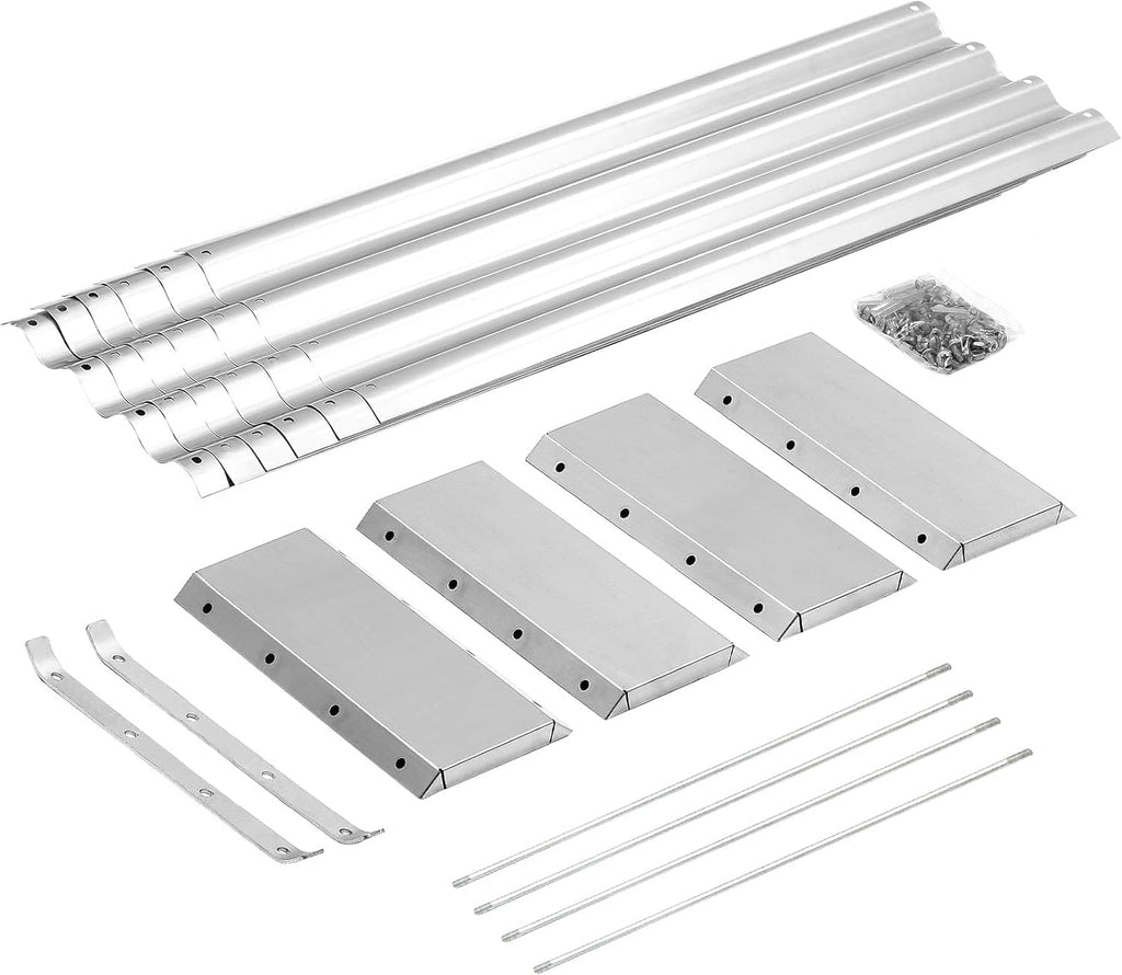 Land Guard 3 Pack 8×4×1ft Galvanized Metal Raised Garden Bed, Metal Planter Kit Box Outdoor for Deep-Rooted Vegetables, Flowers, Green and Herbs, Silver