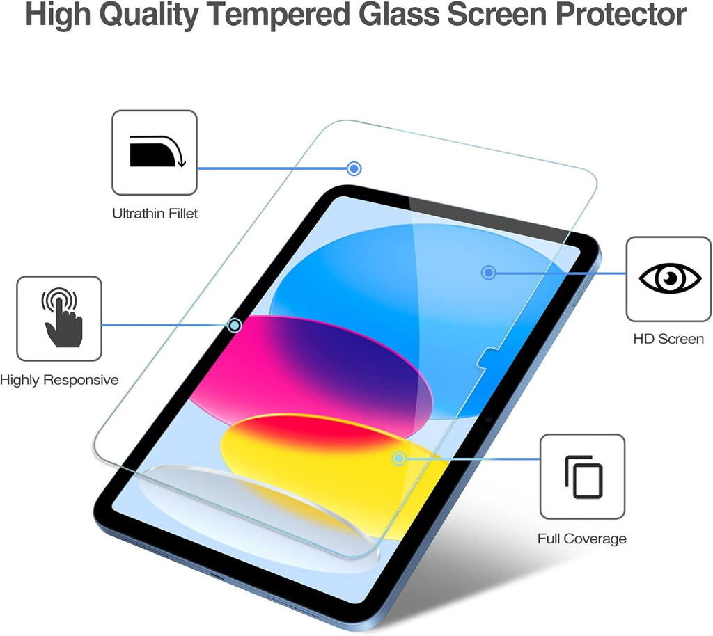 2 Pack ProCase Screen Protector for 2025 iPad A16 11-inch 11th Generation/iPad 10th 10.9 2022, Tempered Glass Film Guard -Clear