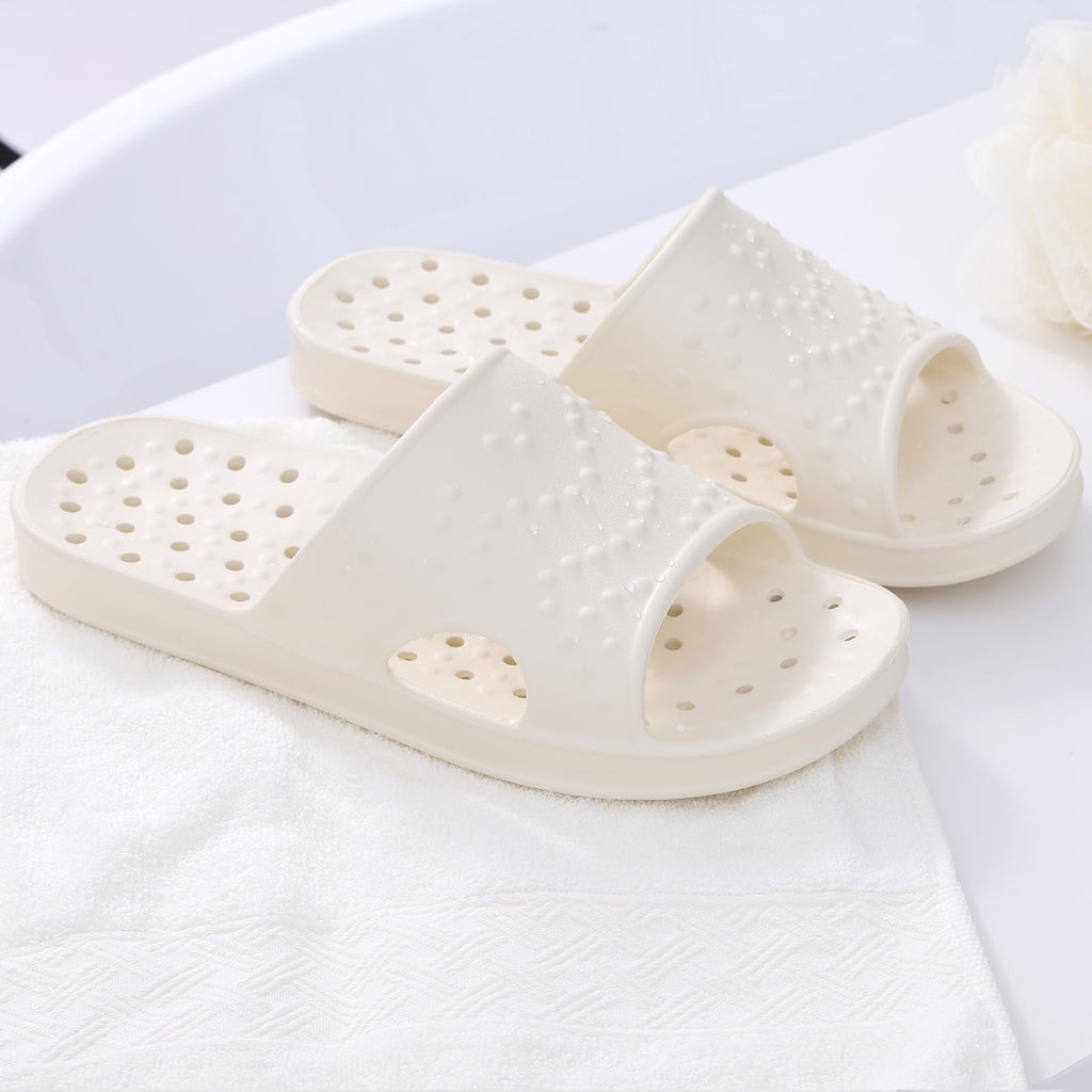 shevalues Shower Shoes for Women Men with Arch Support Quick Drying Pool Slides Lightweight Beach Sandals with Drain Holes